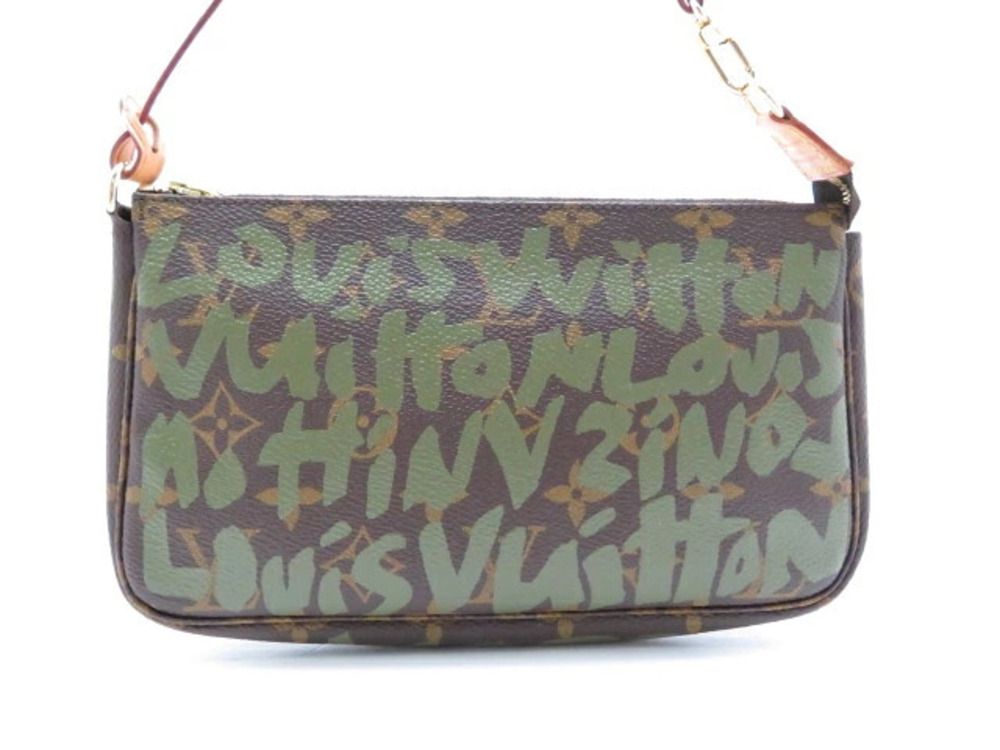 LOUIS VUITTON Bag Pochette Accessoires Pouch Clutch handle Monogram Graffiti